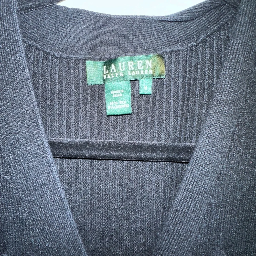 Lauren Ralph‎ Lauren Black Button-Up Women’s Sweater Cardigan Size M